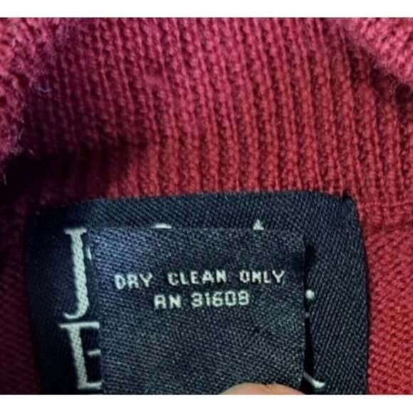 Jos. A. Bank Men's XL Red 100% Italian Merino Wool Mock Neck Long Sleeve Sweater - Picture 4 of 4